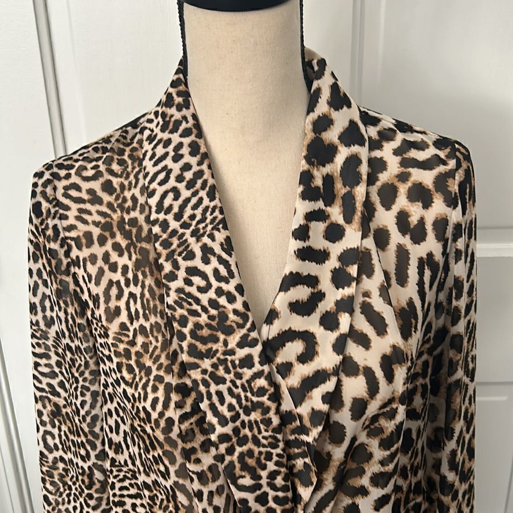 I-N-C Leopard Print Knot Front Pullover Blouse - image 3